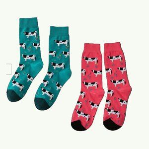 2 Pairs of Cow Socks